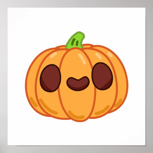 Cute Kawaii Halloween Pumpkin Poster (Voorkant)