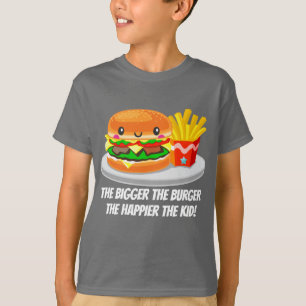 Cute Kawaii Hamburger fries add message T-shirt