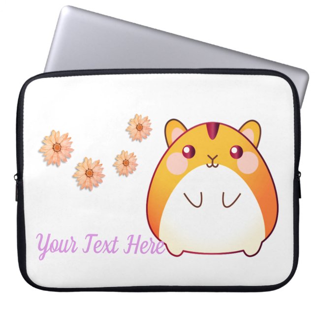 Cute Kawaii Hamster Custom Laptop Sleeve (Voorkant)