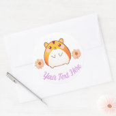 Cute Kawaii Hamster Custom Ronde Sticker (Envelop)