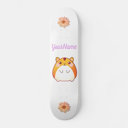 Cute Kawaii Hamster Custom Skateboard (Voorkant)