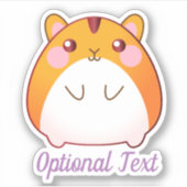 Cute Kawaii Hamster Custom Sticker (Voorkant)