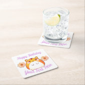 Cute Kawaii Hamster Custom Vierkante Kartonnen Onderzetter (Insitu)