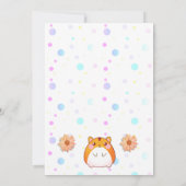 Cute Kawaii Hamster Invitation d'anniversaire (Dos)