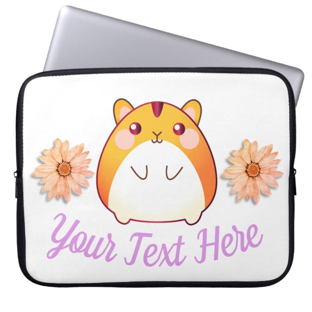 Cute Kawaii Hamster Op Maat Gemaakt Laptop Sleeve (Voorkant)