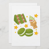 Cute Kawaii Hand-Drawn Matcha Sweets Kaart (Voorkant / Achterkant)