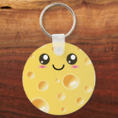 Cute Kawaii Happy Cheese Sleutelhanger (Voorkant)