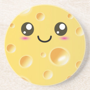 Cute Kawaii Happy Cheese Zandsteen Onderzetter