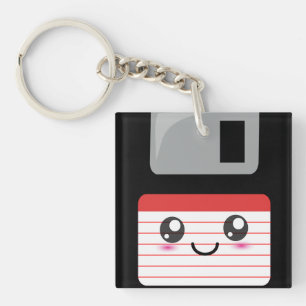 Cute / Kawaii Happy-diskette Sleutelhanger