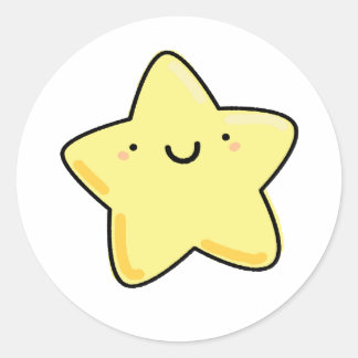 Cute Kawaii Happy Star Ronde Sticker