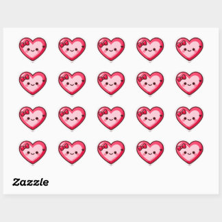 Cute Kawaii Hart Valentijnstickers Sticker