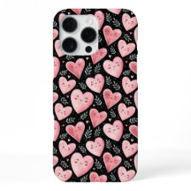 Cute kawaii hartenpatroon roze en zwart