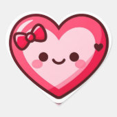 Cute Kawaii Heart Valentine Stickers (Voorkant)