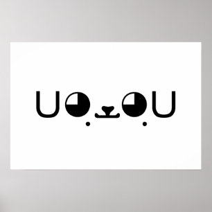 Cute Kawaii Hondje Japans Kaomoji Emoticon Poster