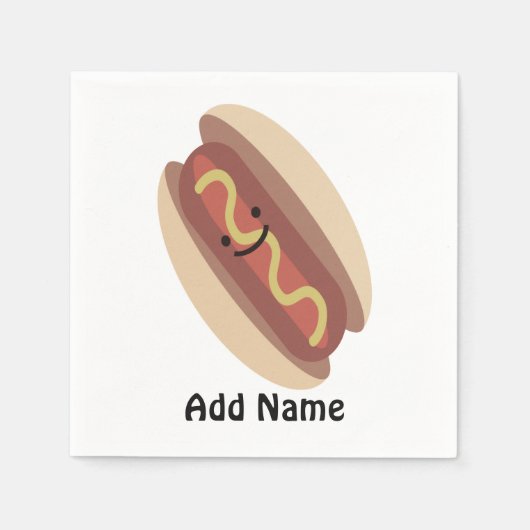 Cute Kawaii Hot Dog Servetten (Voorkant)