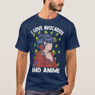 Cute Kawaii I Love Avocados and Anime Otaku Guy T-shirt