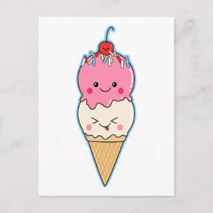 Cute Kawaii Ice Cream Briefkaart