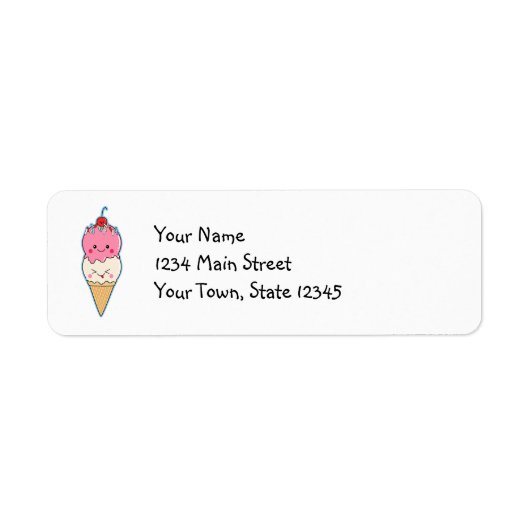 Cute Kawaii Ice Cream Etiket (Voorkant)