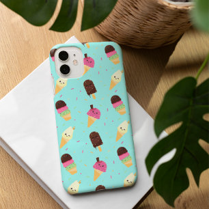 Cute Kawaii Ice Cream Pattern iPhone 16 Hoesje