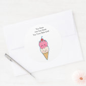 Cute Kawaii Ice Cream Ronde Sticker (Envelop)