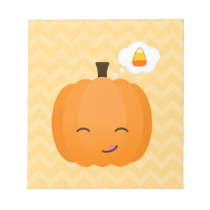 Cute Kawaii Jack o'Lantern en Candy Corn Notitieblok