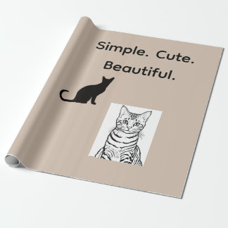 Cute Kawaii Japanese Aesthetic Cat Wrapping Paper  Cadeaupapier