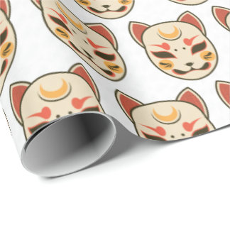 Cute Kawaii Japanese Aesthetic Cat Wrapping Paper  Cadeaupapier