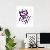 Cute Kawaii Jellyfish Poster (Thuiskantoor)