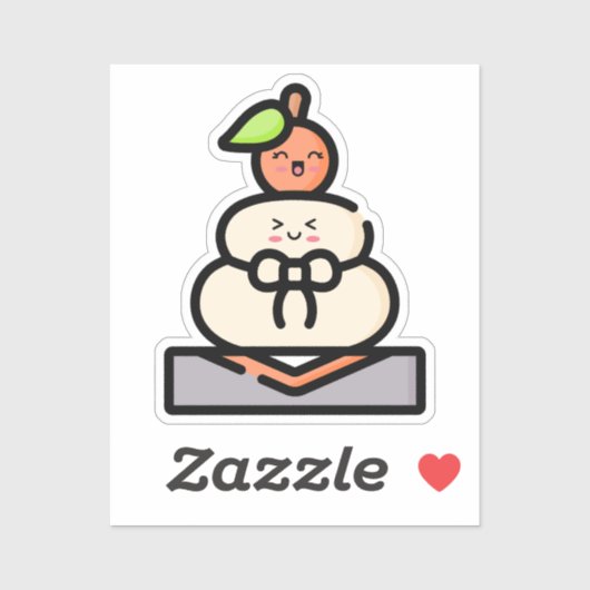 Cute Kawaii Kagami Mochi Sticker (Vel)
