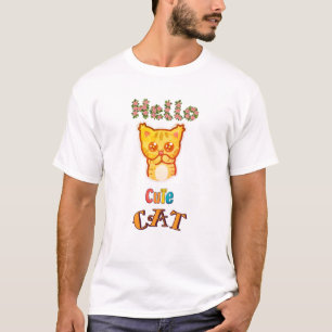 Cute Kawaii Kat Gezicht Grafische T-Shirt