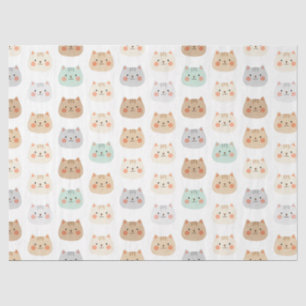 Cute Kawaii Katten Handgetekende Illustraties Past Tissuepapier