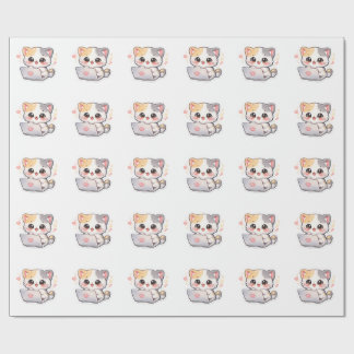 Cute Kawaii Katten Patroon Inpakpapier