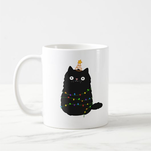 Cute Kawaii-kerstkat Koffiemok (Links)