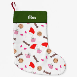 Cute Kawaii kerstpatroonopslag Kleine Kerstsok