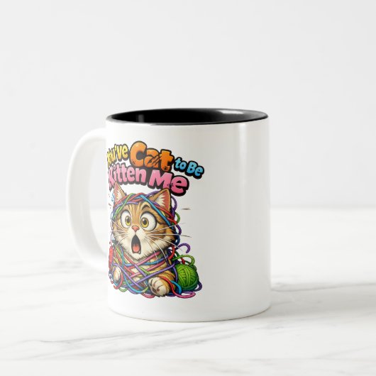 Cute Kawaii Kitten Cat Two-Tone Mug (Devant gauche)