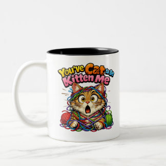 Cute Kawaii Kitten Cat Two-Tone Mug Tweekleurige Koffiemok