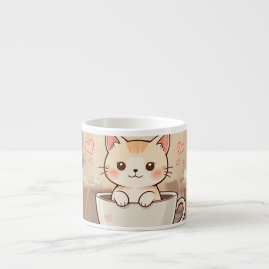 Cute Kawaii Kitten Coffee Mug | Adorable Cat Lover (Devant)