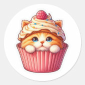 Cute Kawaii Kitten Cupcake Sweet Dessert Sticker ✨ (Voorkant)