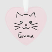 Cute Kawaii Kitten Visage de chat avec nez de coeu (devant)