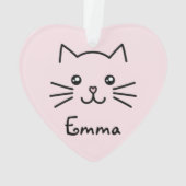 Cute Kawaii Kitten Visage de chat avec nez de coeu (dos)