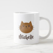 Cute Kawaii Kitty Cat Lover Whimsical Monogram Jumbo Beker (Rechts)
