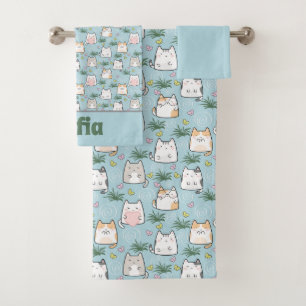 Cute kawaii kitty motif azure bleu nom