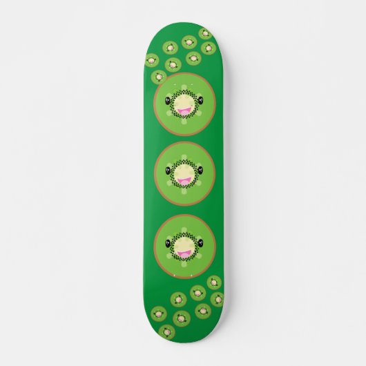 Cute Kawaii Kiwi Fruit Skateboard (Voorkant)