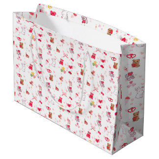 Cute Kawaii Knuffelbeer & Hartjes Valentijnsdag Wr Groot Cadeauzakje