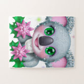 Cute Kawaii Koala Beer met bloemen Legpuzzel (Horizontaal)