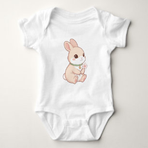Cute Kawaii Konijn & Sakura Bloem Baby Rompertje