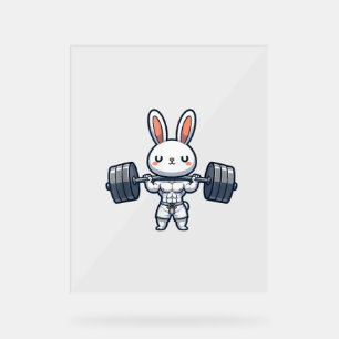 Cute Kawaii Lapin Musculaire Poids Levant Drôle