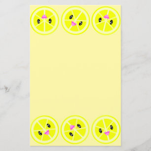 Cute Kawaii Lemon Bordure Léonade Papier de papete