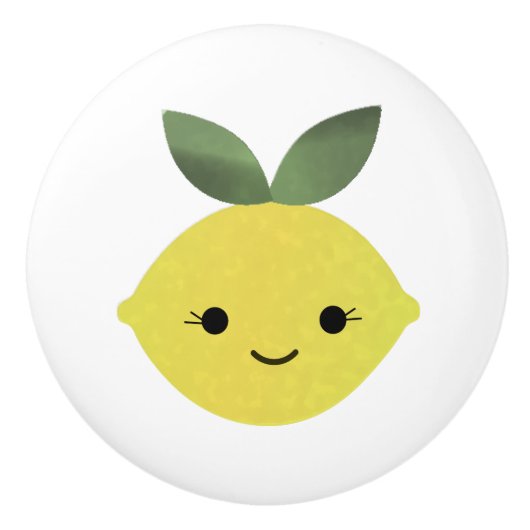 Cute Kawaii Lemon Keramische Knop (Voorkant)