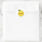 Cute Kawaii Lemon Ronde Sticker (Tas)